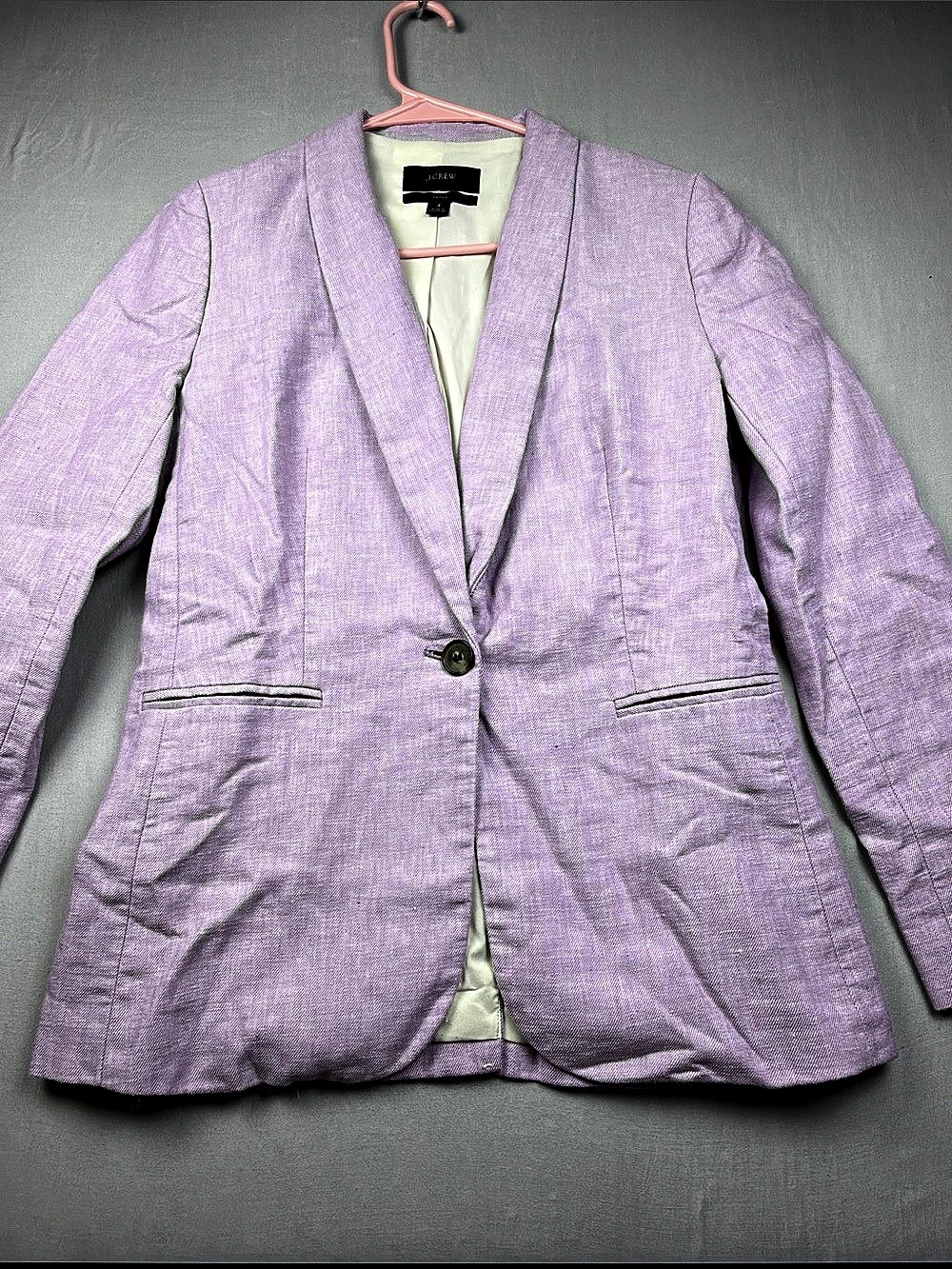 J.Crew Parke Blazer in Stretch Linen Purple Size 4